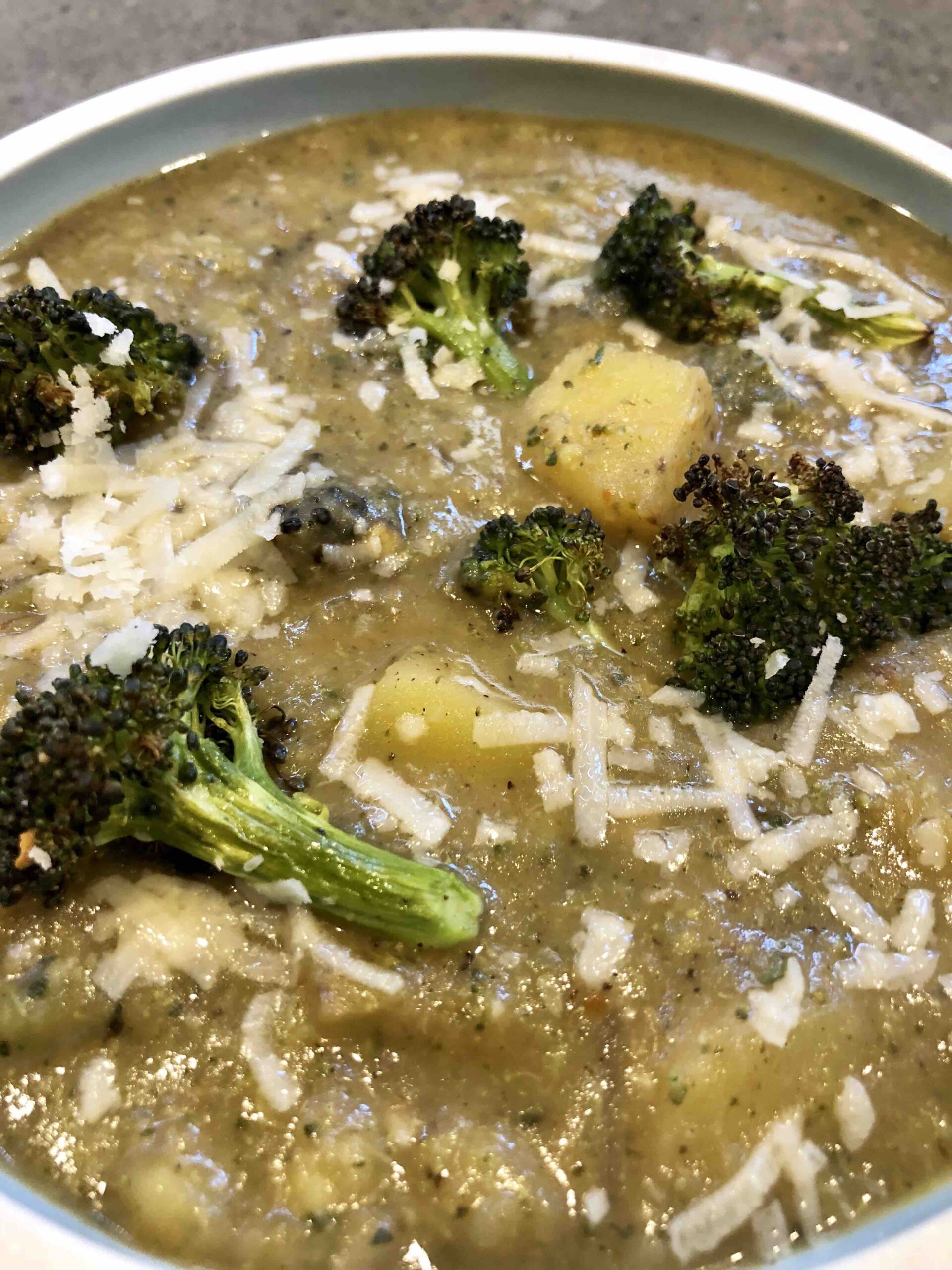 roasted broccoli and potato soup